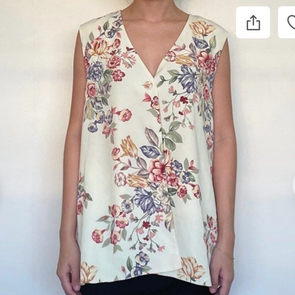 Vintage Floral Vest by Leslie Fay